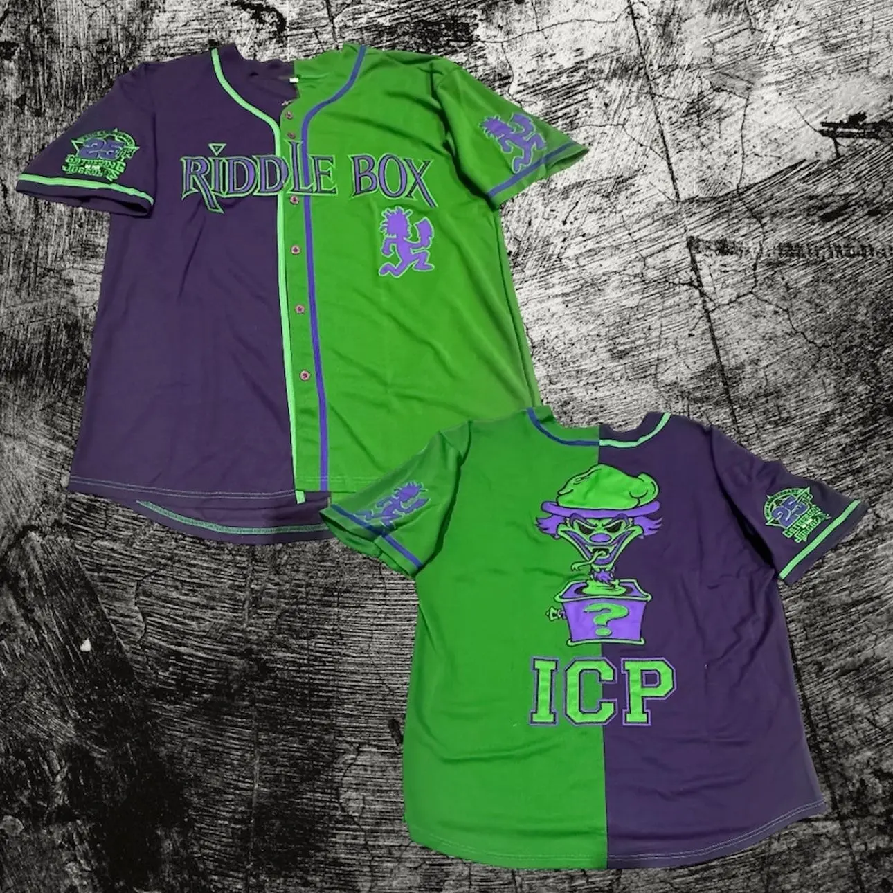 Split Colors Riddle Box Baseball Jersey ICP Juggalo Jersey