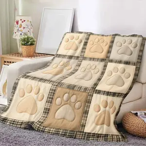 Extra Large Pet Paw Print Flannel Blanket - Ultra Soft Cozy All-Season Throw with Cute Puppy Paw Design, Ideal Gift for Pet Lovers