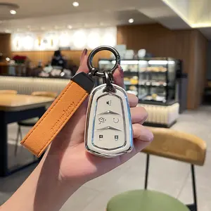For Cadillac Key Fob Cover, Soft TPU Protection Key Fob Case Compatible with Cadillac Escalade CTS SRX CT4 CT5 CT6 XTS XT4 XT5 XT6 ATSL SLS STS Smart Key Holder