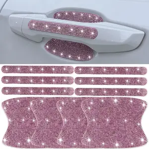 10 pcs Bling Diamond Car Door Handle Stickers, Bling Car Accessories for Women, Universal Rhinestone Crystal Glitter Door Handle Protector Stickers and Decals, Scratch Safety Reflective