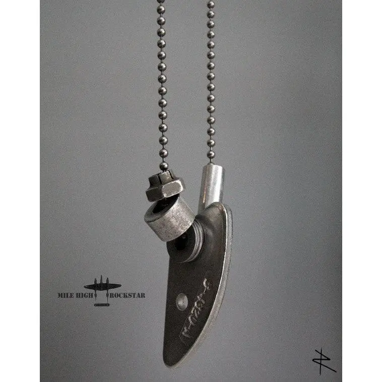 Tiger Shark Mile High Rockstar Industrial Dog Chain Aviator Necklace