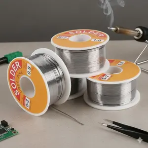 2% Flux Rosin Core Solder Wire, Low Temp Fast Melt for Electronics PCB Circuit Board Repair, 50g 100g Eco-Friendly Tin Alloy Welding Material Roll, High Fluidity Precision Tools, Low Residue Durable Electronic Component Soldering Wire Spool