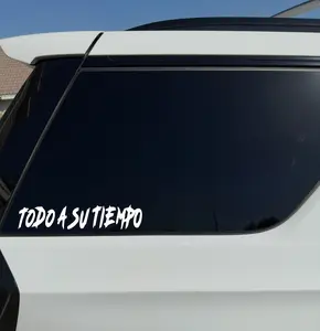 Todo A Su Tiempo Vinyl Car Sticker Adhesive Decal - Clear Printed Message for Personalized Vehicle Decoration
