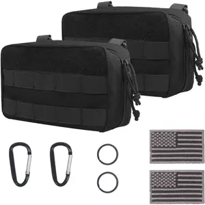 EDC Utility Orgaznier Bag, Tactical MOLLE Admin Pouch,Utility Tactical EDC Tool Pouch Bag, with USA Flag Patch, D Ring and Key Ring