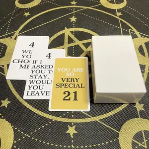 Tarot Card Game, 100 Messages Deck Oracle English Visions Divination Edition Board Playing Games, Puzzle Tabletop Game Cards for Fortune-telling Toy Numbered Cards