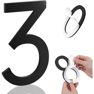 5 Inch Self-adhesive Acrylic Modern Black House Numbers for Outside Mailbox Address Numbers for Home Apartments Office Hotel Room Easy to Install (3)