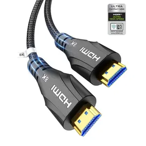 HDMI Cable 15FT Long - Certified 8K Ultra High Speed HDMI Cable,48Gbps Braided HDMI Cord,8K 60hz,4K 120hz,eARC,HDCP 2.2&2.3 - Compatible for HDTV/PS5/Xbox