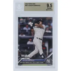 Jasson Dominguez New York Yankees 2023 Topps Now 1st HR at Yankee Stadium #827 BGS Authenticated 9.5 Rookie Card