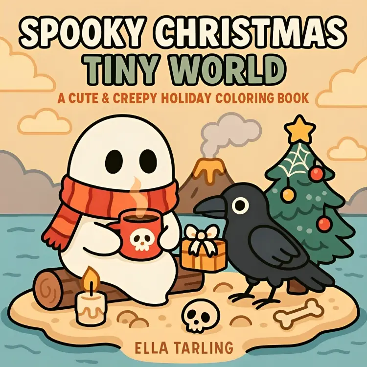 Spooky Christmas Tiny World – A Cute & Creepy Holiday Coloring Book for Kids & Adults: 40 Whimsical Winter Scenes with Ghosts, Cozy Surprises, and Spooky-Cute Fun to Color & Enjoy