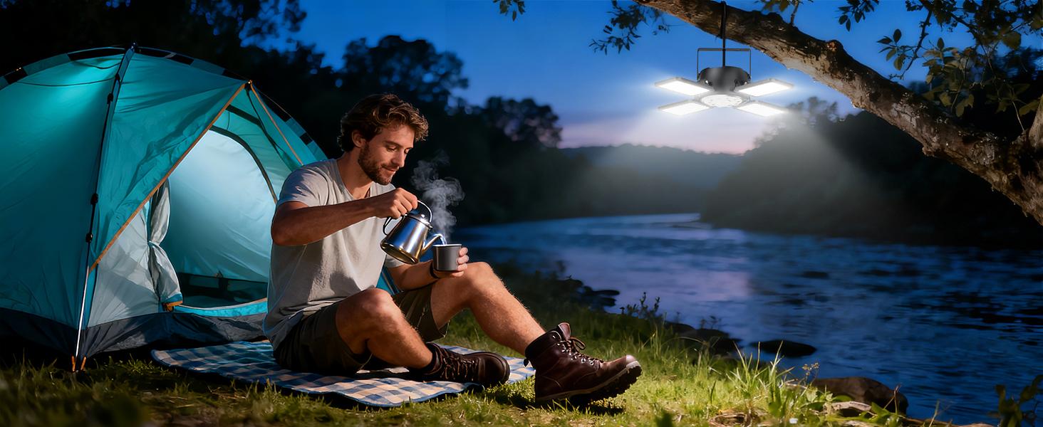 ISUNEMA Solar Shed Light Outdoor Indoor Upgrade 1200LM 174LED 4 and 1 Heads Motion Sensor Pendant Light, Solar Lights with 5 Lighting Modes Remote Control IP65 Waterproof for Barn Patio Gazebo Shop