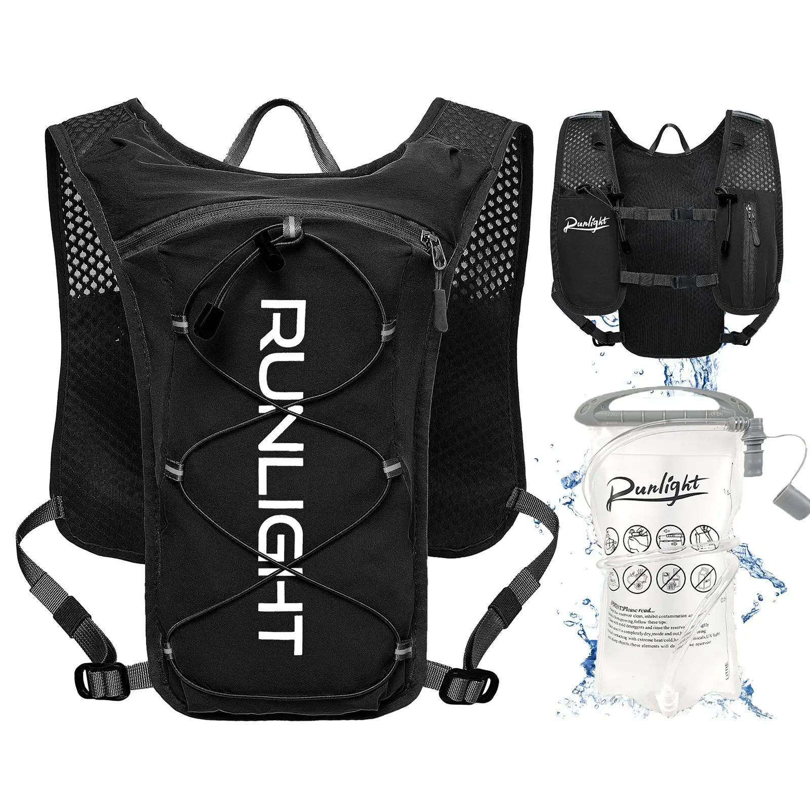 RUNLIGHT Hydration Vest with Breathable Design for Outdoor Running Support