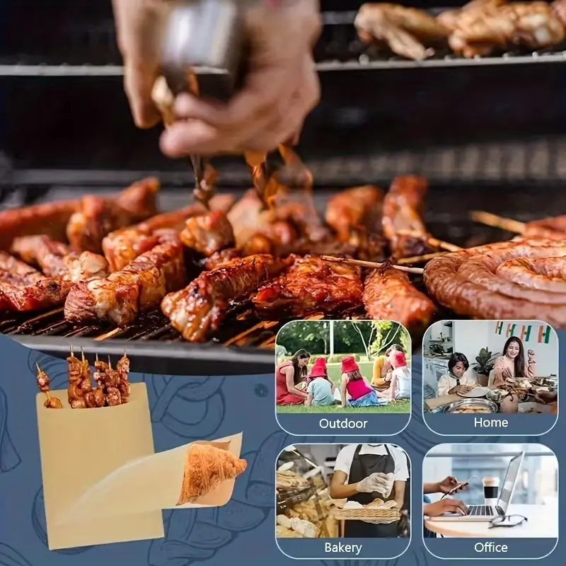 50-Pack Parchment Sandwich Bags, Ideal for Delis and Bakeries, Perfect for Picnics and Barbecues, Reusable Food Storage Solution