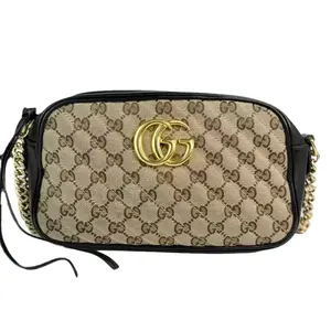 Pre-owned GUCCI Fabric Crossbody Bags GG Marmont Diagonal Quilted Medium Camera Crossbody Bag
