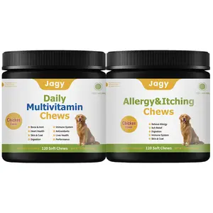 Jagy Everyday Wellness Bundle for Dogs – Omega-3 Allergy Skin & Coat Chews + Daily Multivitamin Soft Chews for Itching Relief & Total Health Support