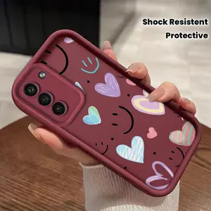 Phone case: Phone Case Suitable for Samsung for Samsung Galaxy S26 S25 S24 S23 S22 S21 Fe Plus Ultra A13 A14 A15 A16 A17 A33 A34 A35 A36 A52 A53 A54 Note20 TPU Protective casing Shockproof Trendy Shell Cute Face And Graffiti heart Back Cover