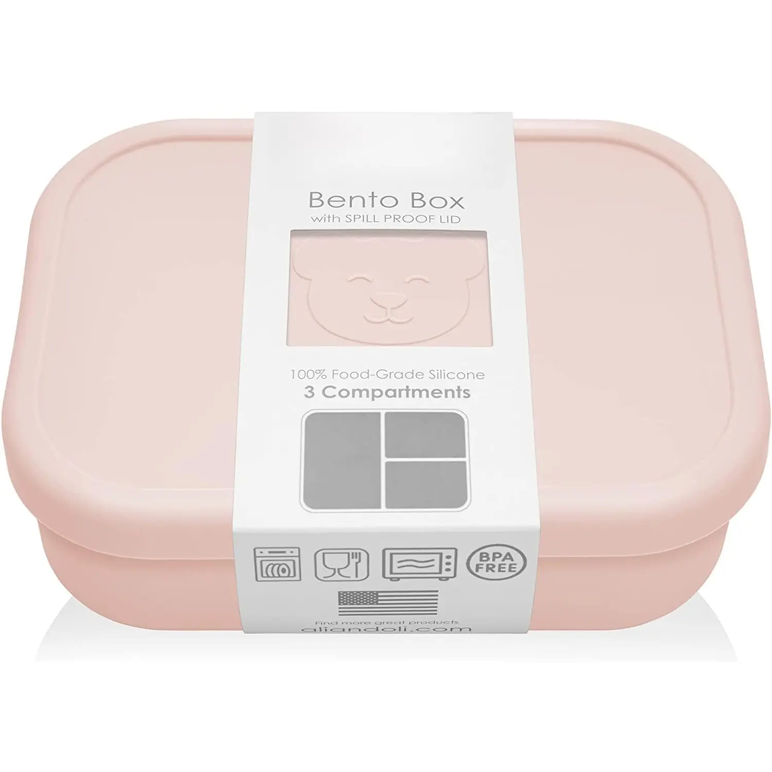 Bento Box (Blush) Lunch Box for , ,  & Adults |  and Spill-Proof | Ideal for School, and On-the-Go Meals|  for Lunch, Snacks, and Meals