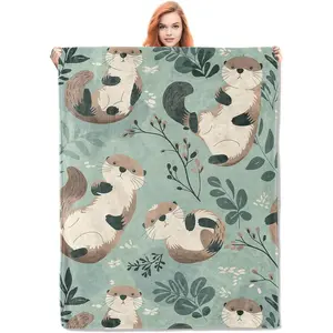 Soft Flannel Otter Blanket | Cute Animal Gift for Kids and Adults | Valentine’s Day & Birthday Present | Warm Plush Throw for Couch, Bed & Home Decor | Multi-Size Options
