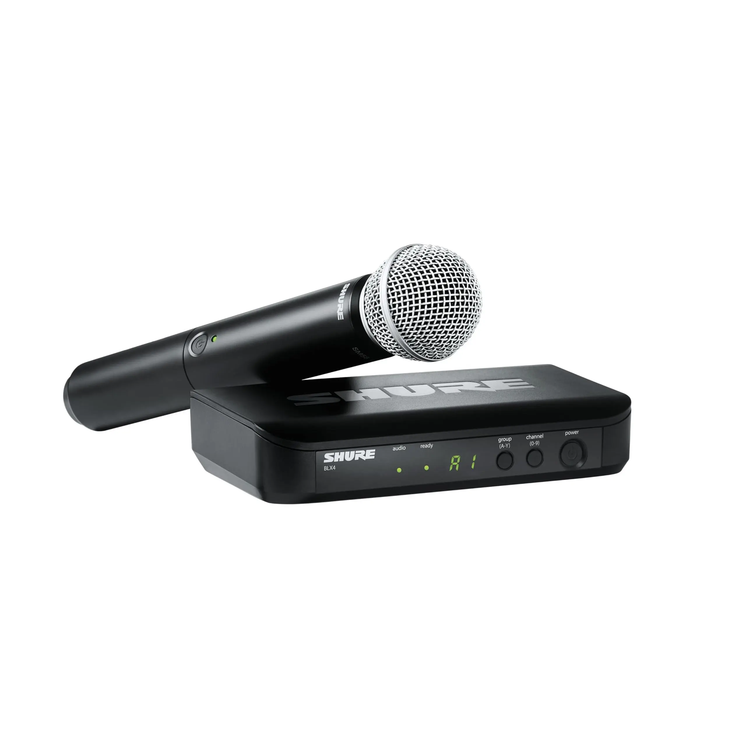 Shure BLX24/SM58 Wireless Microphone System - 14-Hour Battery Life, 300 ft Range, UHF | Includes SM58 Handheld Vocal Mic, Single Channel Receiver | H10 Band (BLX24/SM58-H10) Audio Mount