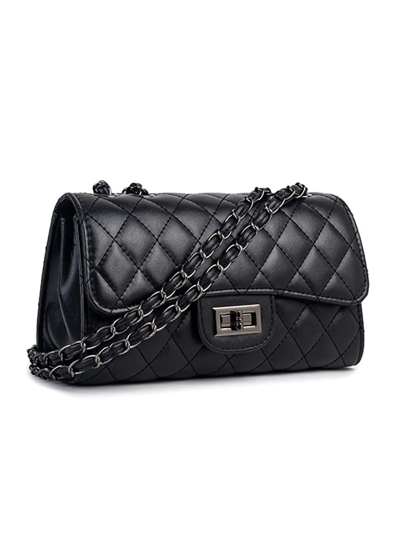 Small Leather Crossbody Bag for Women Clutch Purse Chic Crossbody Purse Cross Body Purse Fashionable Shoulder Bags with Chain Strap Quilted Purses Elegant Shoulder Bag Fashion Crossbody Handbag