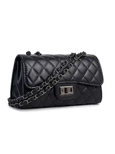 Small Leather Crossbody Bag for Women Clutch Purse Cross Body Purse Shoulder Bags with Chain Strap Quilted Purses Elegant Shoulder Bag
