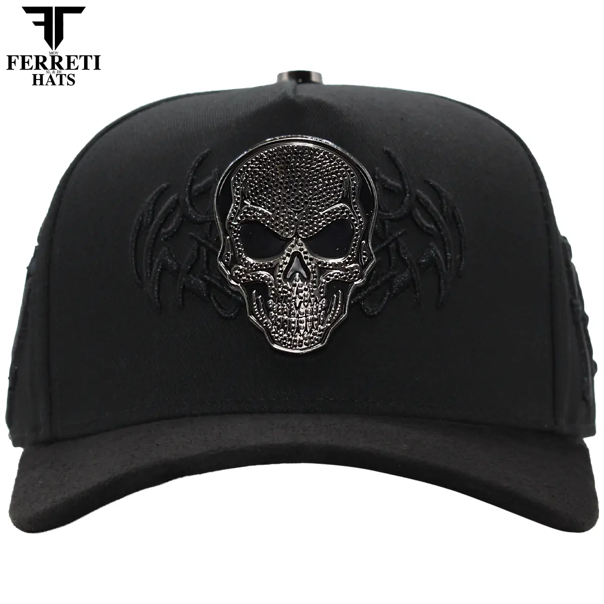 FERRETI HATS PREMIUM FT186 Diamond Skull Baseball Cap For Men