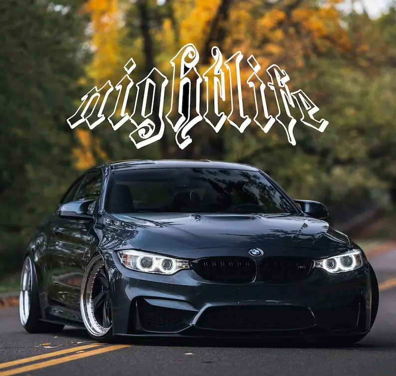 Windshield Banner nightlife - Sharp V2 (Night, Decals, Stickers, Cars, JDM, Muscle)
