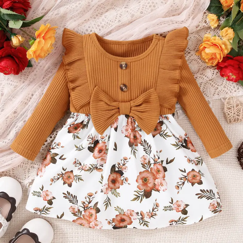 girls long sleeve fall dress Girls Soft Cotton Jersey Long Sleeve Twirly Dress