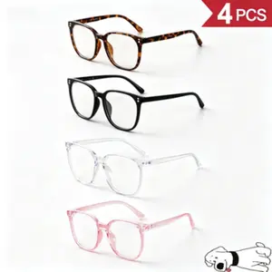 Women’s Trendy Fashion Eyeglasses, Multi Color Frames With Classic Leopard Pattern Details For Casual Daily Outfit Matching