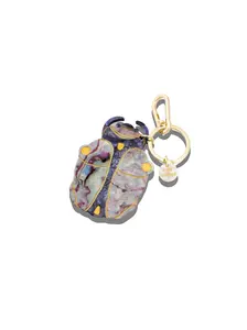 Hand-painted Beetle Bag Charm + Keychain | Eco-Friendly