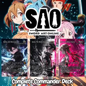 Sword Art Online MTG Proxy Commander Deck – 100 Cards EDH Set + Tokens | Kirito & Asuna Anime Custom Magic Deck | SAO Inspired Proxy Cards-Proxy EDH