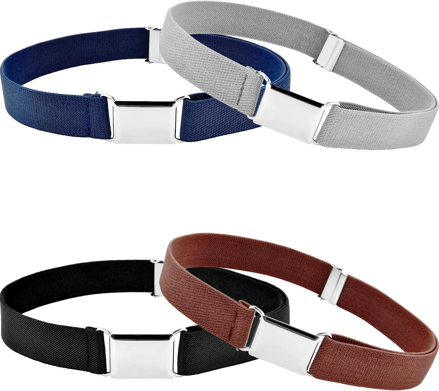 4-Pcs Formal Practical Kids Elastic Belt, Adjustable 13.8 Inch-29.5 Inch Stretch Belt for Sons & Daughters, Children's Favor Gift (Home Supplies Accessory)