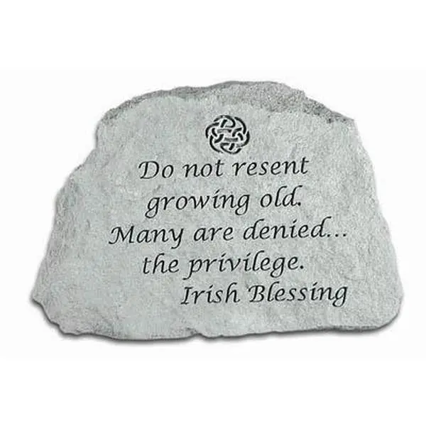 212 MAIN Outdoor Cast Stone Memorial Plaque Decor - "Do Not Resent Growing Old" Design, Weatherproof, 6.5x4.5x1.5in, Hangar Cast Into Backs for Fences/Walls/Outbuildings (Formerly Kay Berry Inc. 47420)