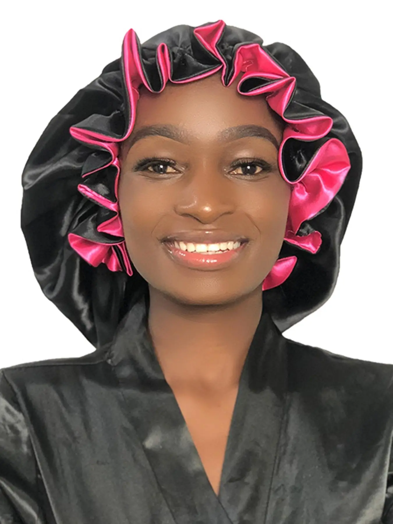 Solid Color Double Layer Sleep Bonnet, Premium High Stretch Satin Lined Bonnet, Soft Comfortable Sleep Cap for Women & Girls