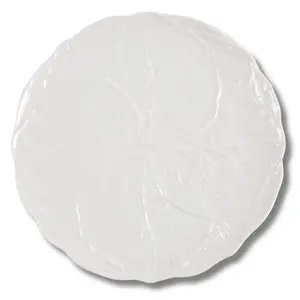 White Cabbage Leaf Dinner Melamine Plates - Set of 4