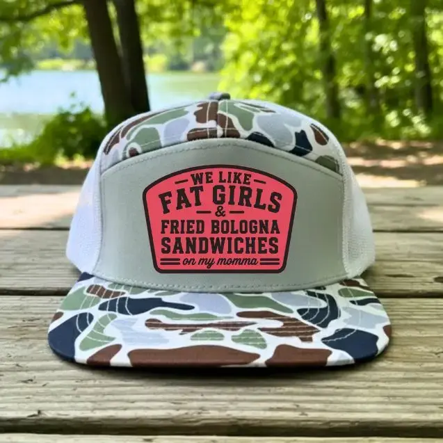 [ Buy 2 For 1 Price ] We Like Fat Girls & Fried Bologna Sandwiches Leather Patch Trucker Hat | Funny Snapback Cap | Southern Humor Hat | Gift for Him