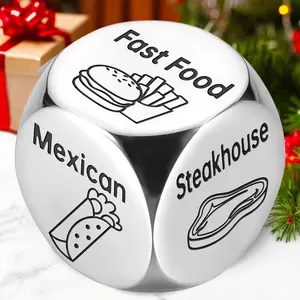 Food Decision Dice | End "What to Eat" Stress, 6 Popular Cuisines | Fun Interactive Couples/Anniversary Gift for Valentine/Christmas