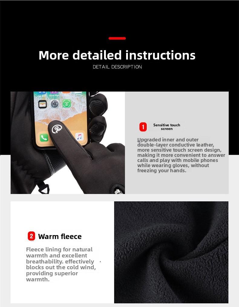 Outdoor Winter Gloves, Touchscreen andWindproof Full-Finger Gloves for Sports, Travel,and Daily Activities,Men's And Women's Fleece Gloves