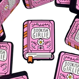 Bookish Girlie Silicone Focal Beads - Reading Book Lover DIY Supplies Crafting - Beaded Pens Supply