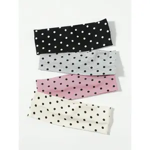 4-Pack Polka Dot Headbands – Stretchy Minimalist Hair Accessories for Women & Girls, Perfect for Thick Hair