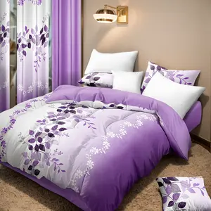 Thick Cotton Touch Bed Cover, 7 Piece in a Bag, Upgraded Luxury Bedspread Set, Bamboo Microfiber, Home, Valentine's Gifts twin size