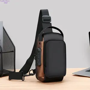 2026 New Men's Motorcycle Riding Chest Bag, Anti-Theft Combination Lock Crossbody Versatile Zipper Belt Bag with USB Charging Port, Water-Resistant Durable Men's Accessories Motorcycle Accessories for Cycling & Daily Commute Mens Gifts,summervibes