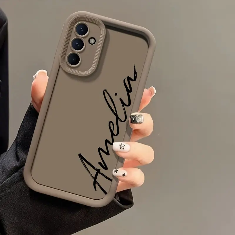 Personalized TPU Phone Case - Stylish Solid Color Soft Luxury Customized Name Handwritten Cover Compatible with Samsung Galaxy S26,S26PLUS,S26ULTRA,S25,S25PLUS,S25ULTRA,S24,S24FE,S24PLUS,S24ULTRA,A54,A53,A52,A36,A35,A34,A33,A17,A16,A15,NOTE20,NOTE20ULTRA,