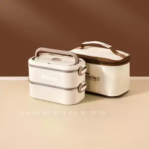 2-Layer Stackable 304 Stainless Steel Lunch Box, Thermal Insulated, Large Capacity Portable Office Lunch Container for Adults