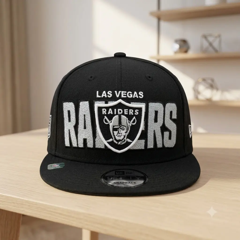 Las Vegas Raiders New Era 9FIFTY Hat – Adjustable Snapback, Premium Embroidered Logo, Flat Brim Cap for Men & Women #HatsMen #capmen