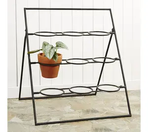 Kings County 9-Pot Plant Stand with 9 Terracotta Pots Kings County 9-Pot Plant Stand with 9 Terracotta Pots