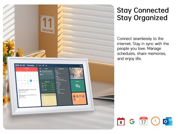15.6-inch Wall Digital Calendar,Smart WiFi Calendar & Chore Chart,Full HD Touchscreen Interactive Display for Family Schedules-Wall/Desk Mountable Planner,Meeting Reminders & Deadline Tracking Great for Organizing Your 2026 Calendar