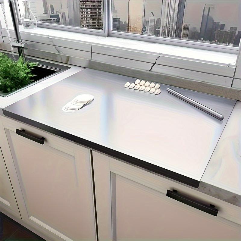 304 stainless steel  Stainless Steel Cutting Board, Suitable For Baking And Kneading Dough. A Must-have For A Safe Kitchen. High-temperature Barbecue Board For Breakfast Plates. Made Of High-quality 304 Stainless Steel, Thicken To 0.06 Inches