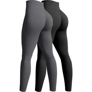 OQQ Women's 2 Piece Yoga Legging Seamless Workout High Waist Butt Liftings Athletic Leggings