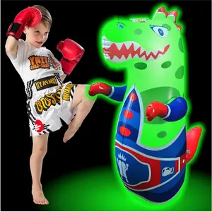 Punch, Light & Roar Dinosaur Punching Bag – 47" Inflatable Bop Bag for Kids Ages 3-14 |   Bounce-Back Toy with Lights & Roaring Sounds |   Active Play Gift for Toddlers & Children