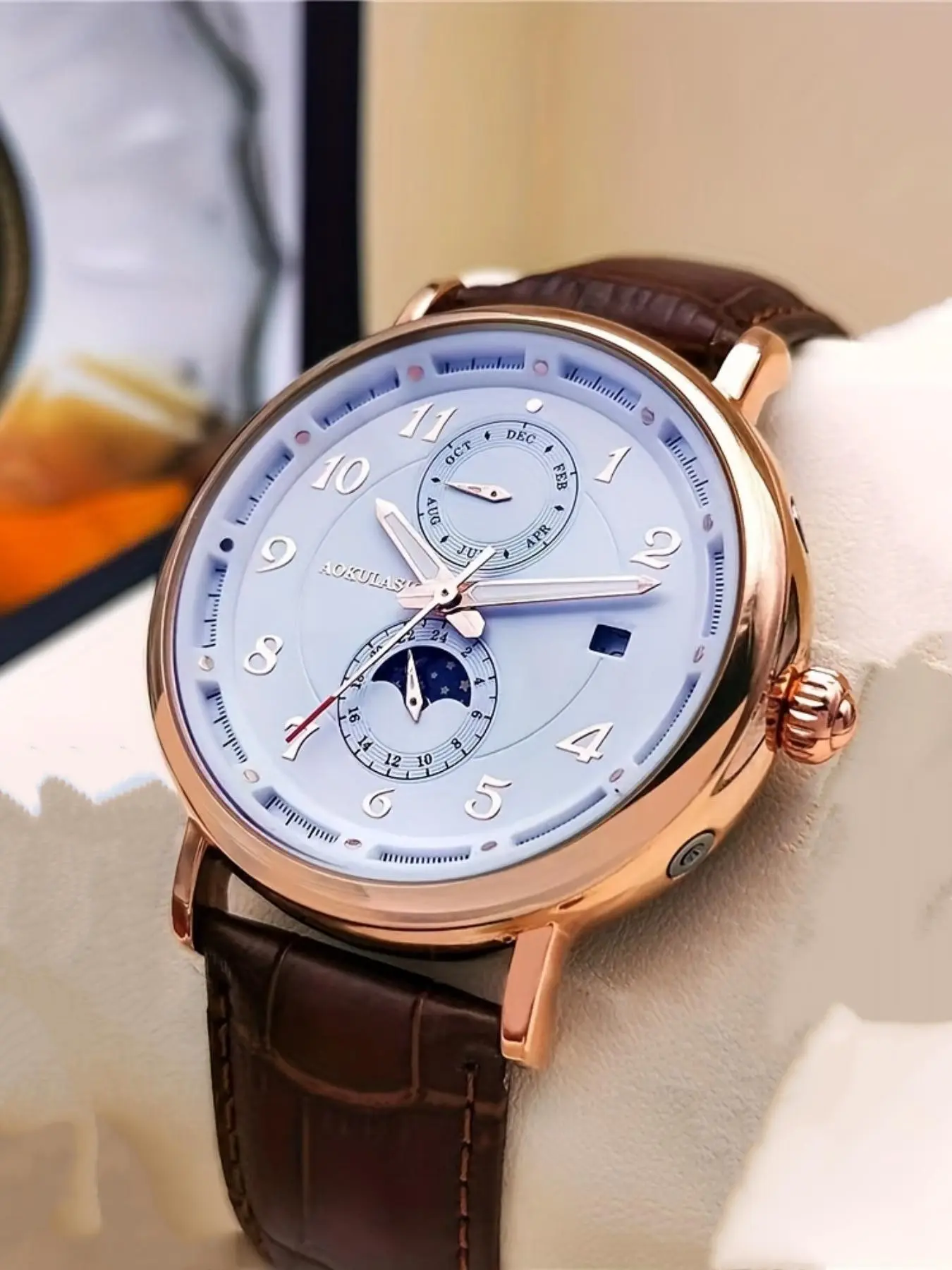 Luxury Men's Mechanical Watch, Full Automatic Hollow Out Skeleton Watches Fashion Business Casual, Trendy Gift for Him, European and American Style, Urban Fashion Wristwatch, Fashionable Party Watch, Analog Mechanical Watches, Fully Automatic Watch